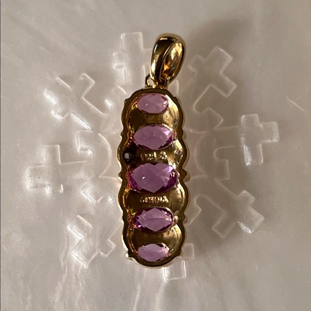 Mystic Topaz (Violet & Blues) & Diamond Pendant - Picture 4 of 5